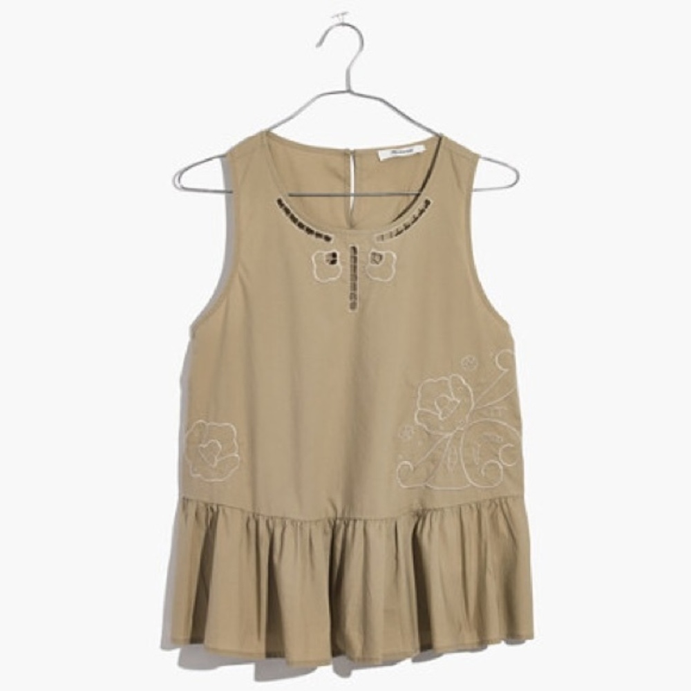 Madewell Khaki Tank with Peplum
